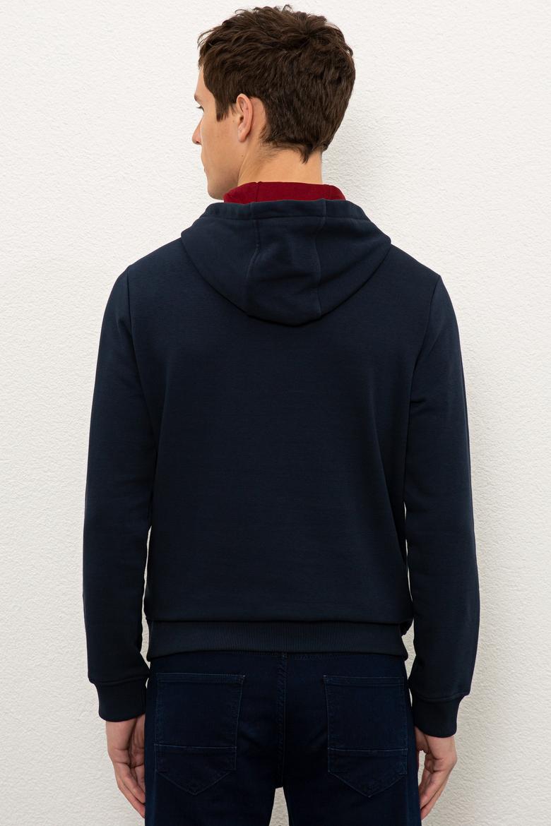 Erkek Lacivert Kapüşonlu Sweatshirt - 50225394017