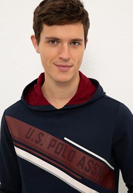 Erkek Lacivert Kapüşonlu Sweatshirt - 50225394017