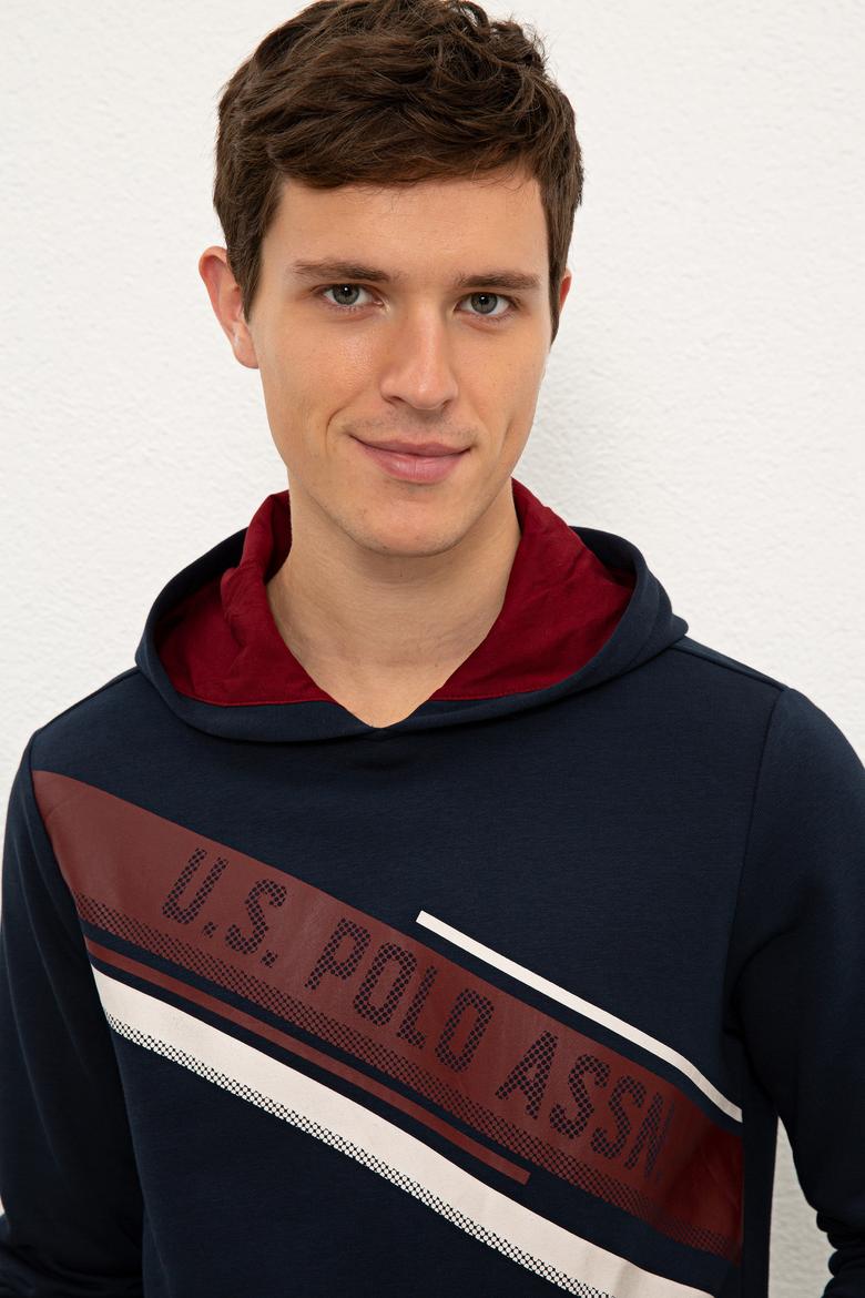 Erkek Lacivert Kapüşonlu Sweatshirt - 50225394017