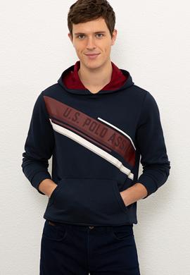 Erkek Lacivert Kapüşonlu Sweatshirt - 50225394017