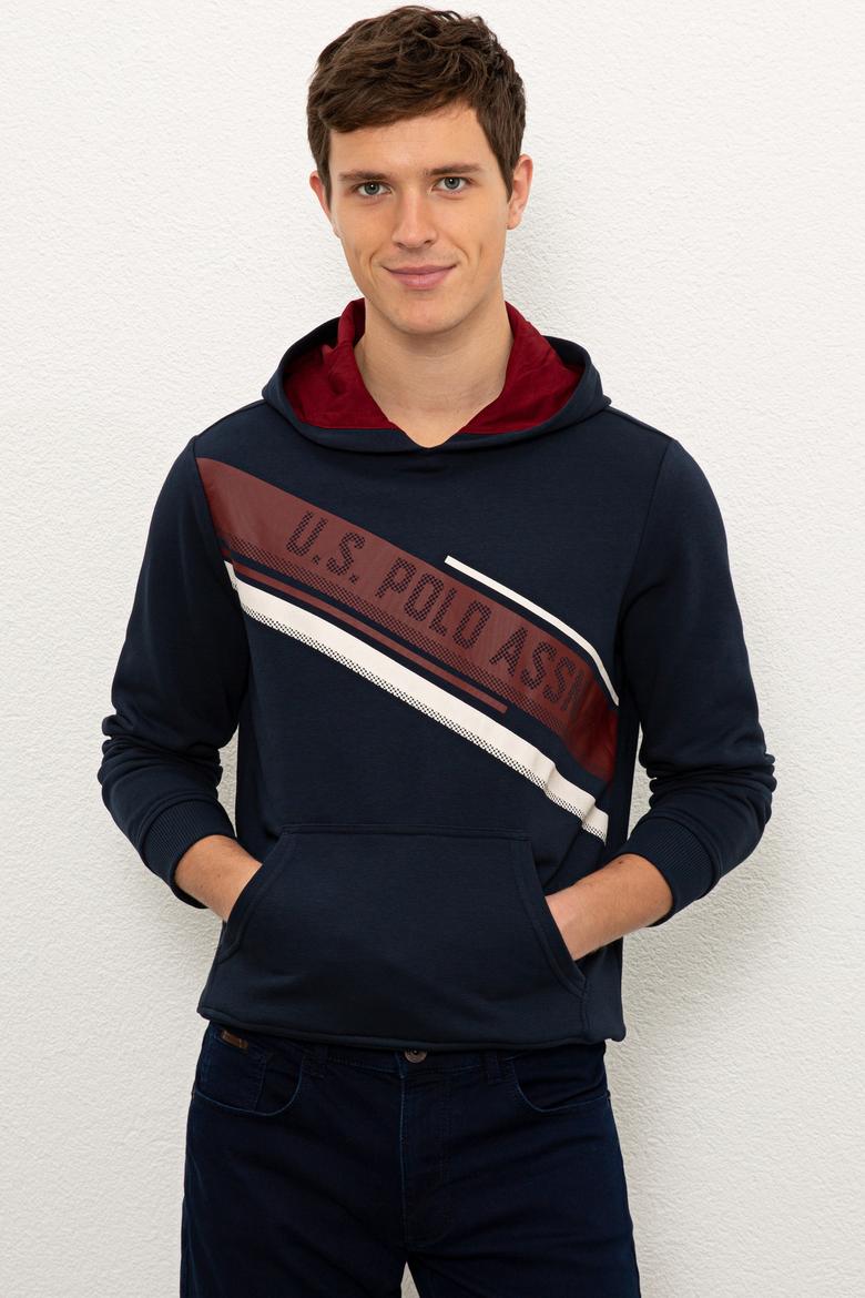 Erkek Lacivert Kapüşonlu Sweatshirt