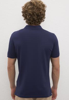 Erkek Lacivert Polo Yaka Basic T-Shirt - 50231513067
