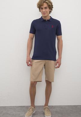 Erkek Lacivert Polo Yaka Basic T-Shirt - 50231513067