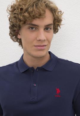 Erkek Lacivert Polo Yaka Basic T-Shirt - 50231513067