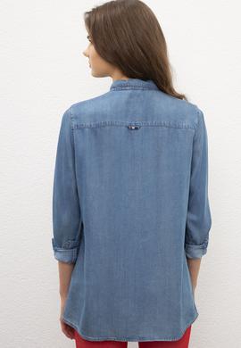 Kadın Mavi Denim Gömlek - 50201651004