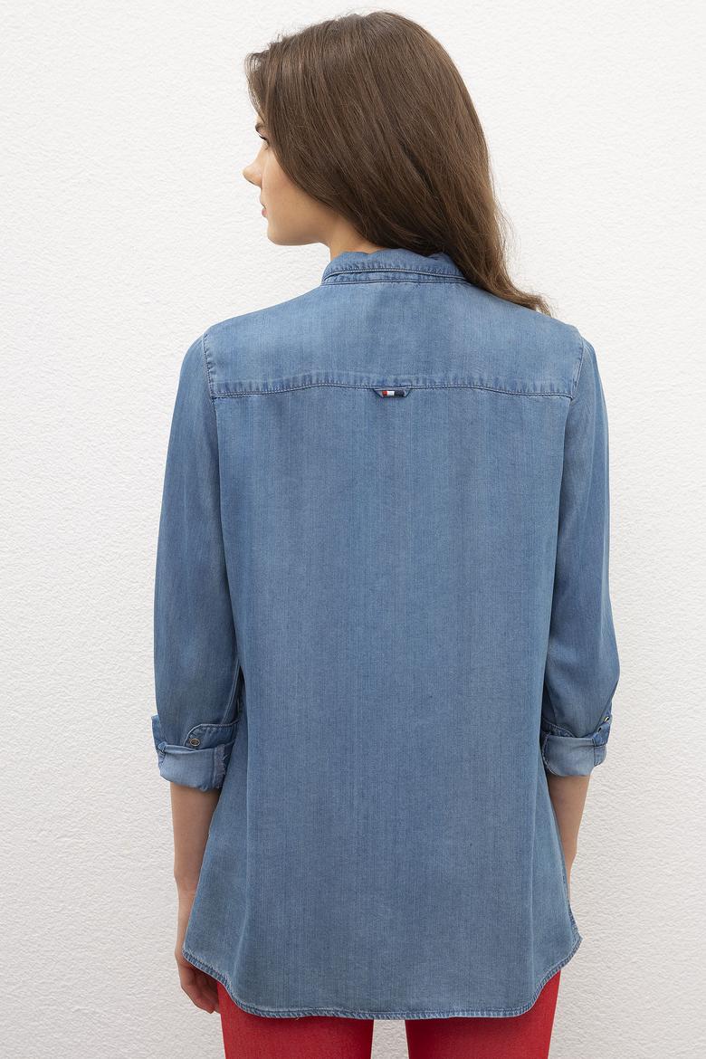 Kadın Mavi Denim Gömlek - 50201651004