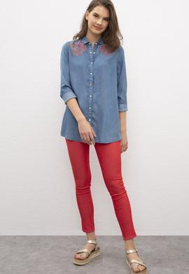 Kadın Mavi Denim Gömlek - 50201651004