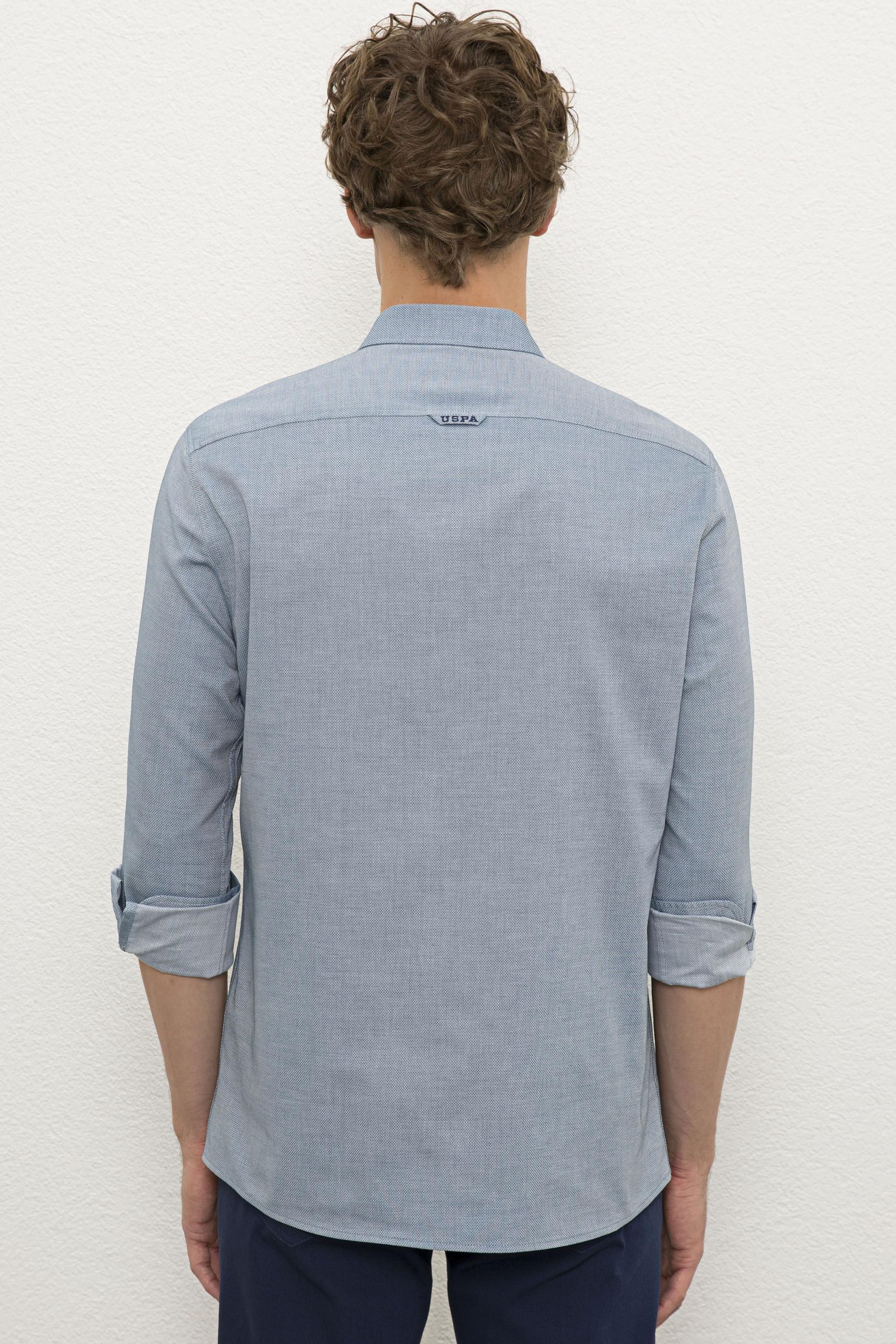 Erkek Mavi Gömlek Uzunkol Basic