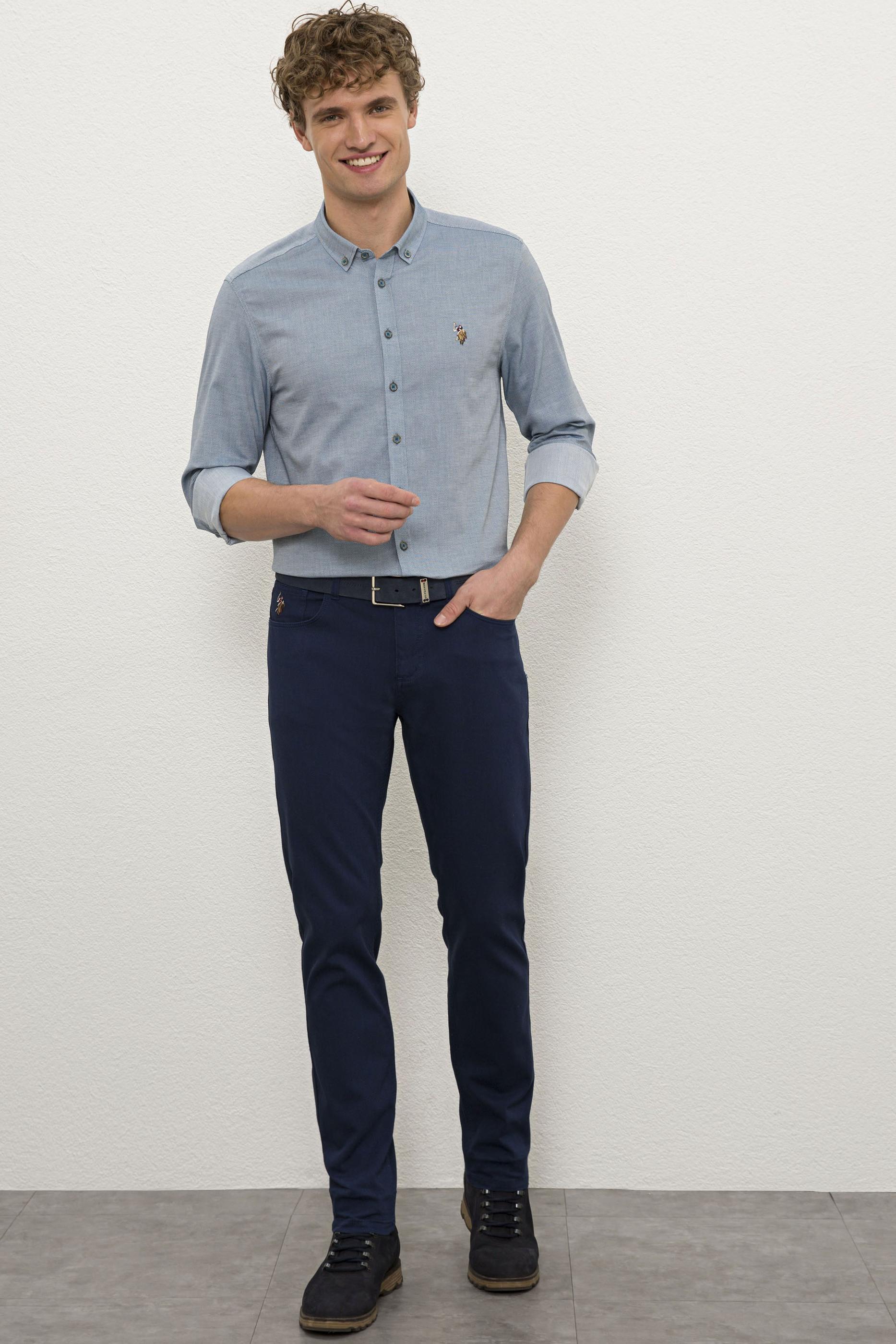 Erkek İndigo Kanvas Pantolon