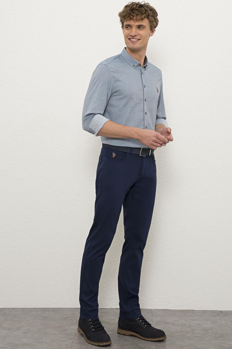 Erkek İndigo Kanvas Pantolon