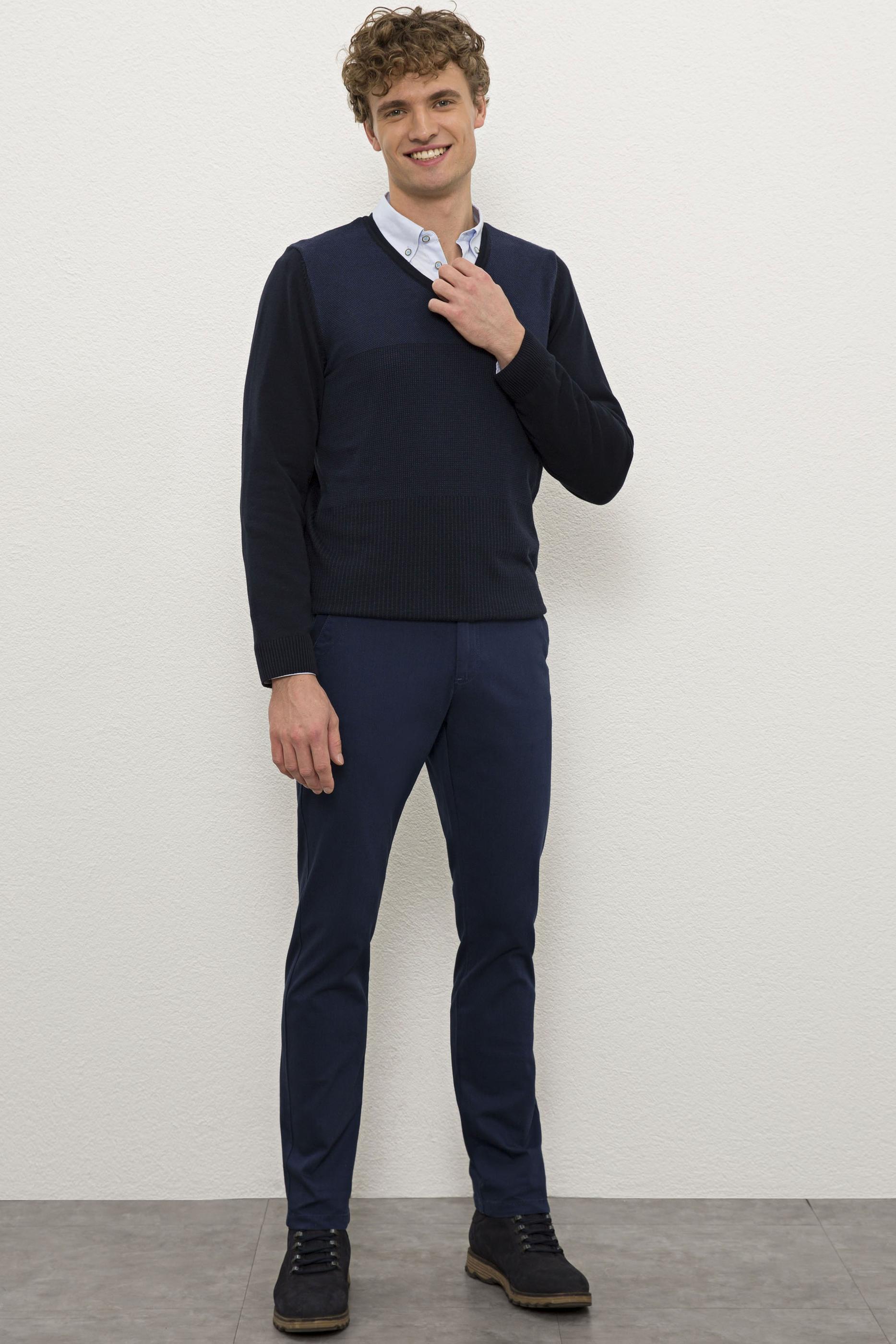 Erkek İndigo Kanvas Pantolon