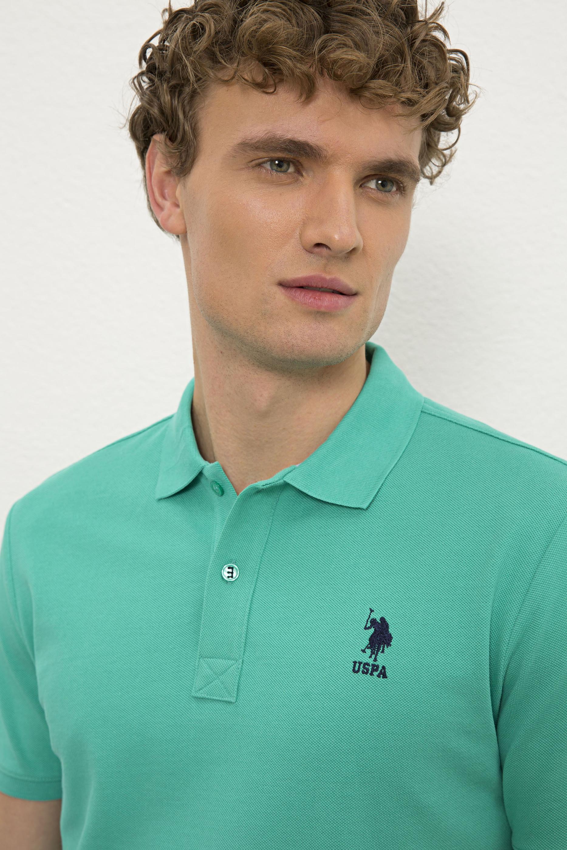 Erkek Yeşil Polo Yaka T-Shirt Basic