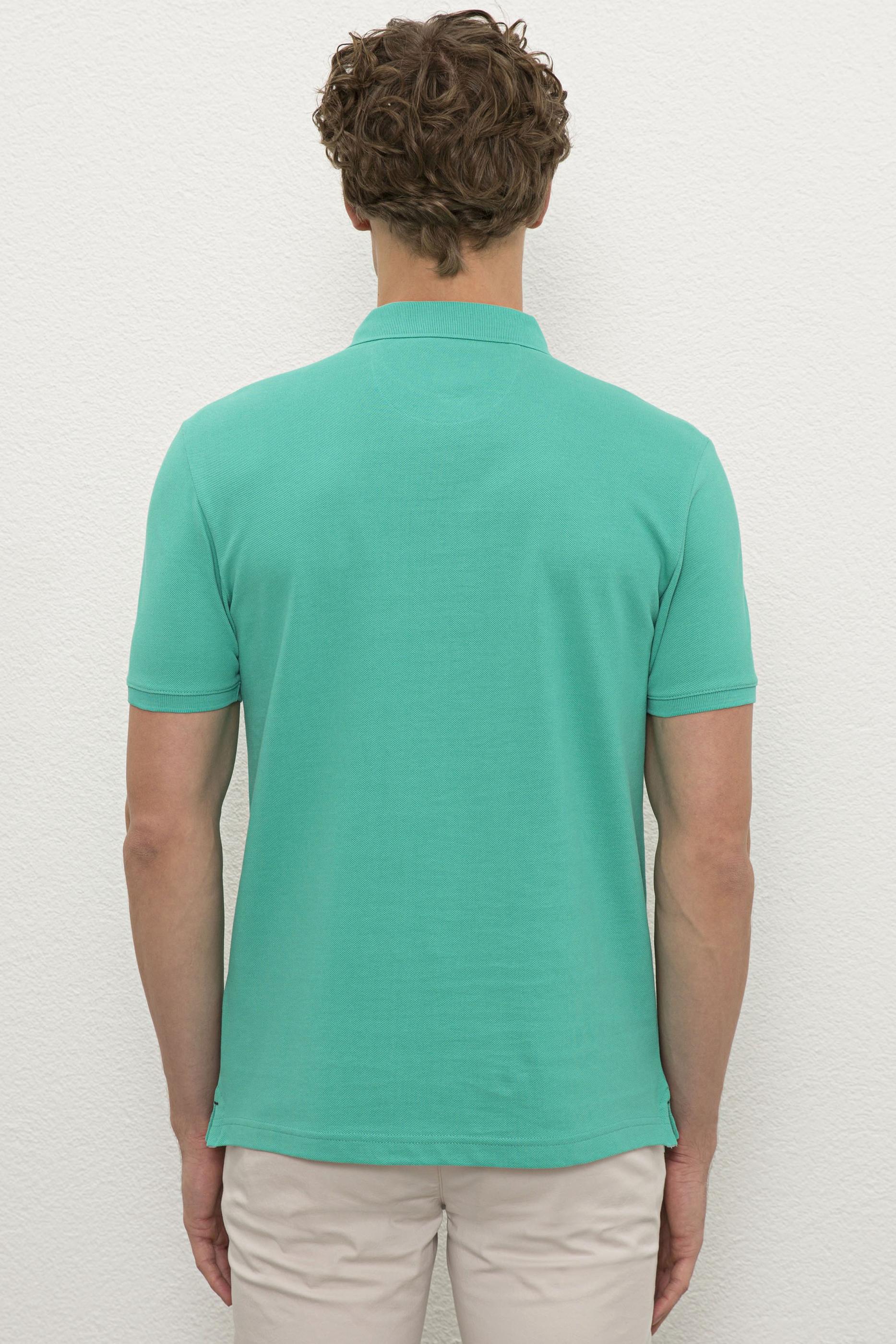 Erkek Yeşil Polo Yaka T-Shirt Basic