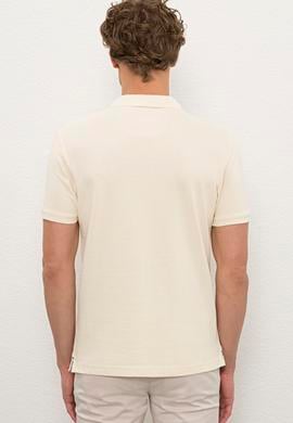 Erkek Ecru Polo Yaka T-Shirt Basic - 50222632209
