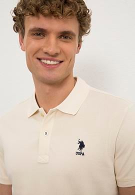 Erkek Ecru Polo Yaka T-Shirt Basic - 50222632209