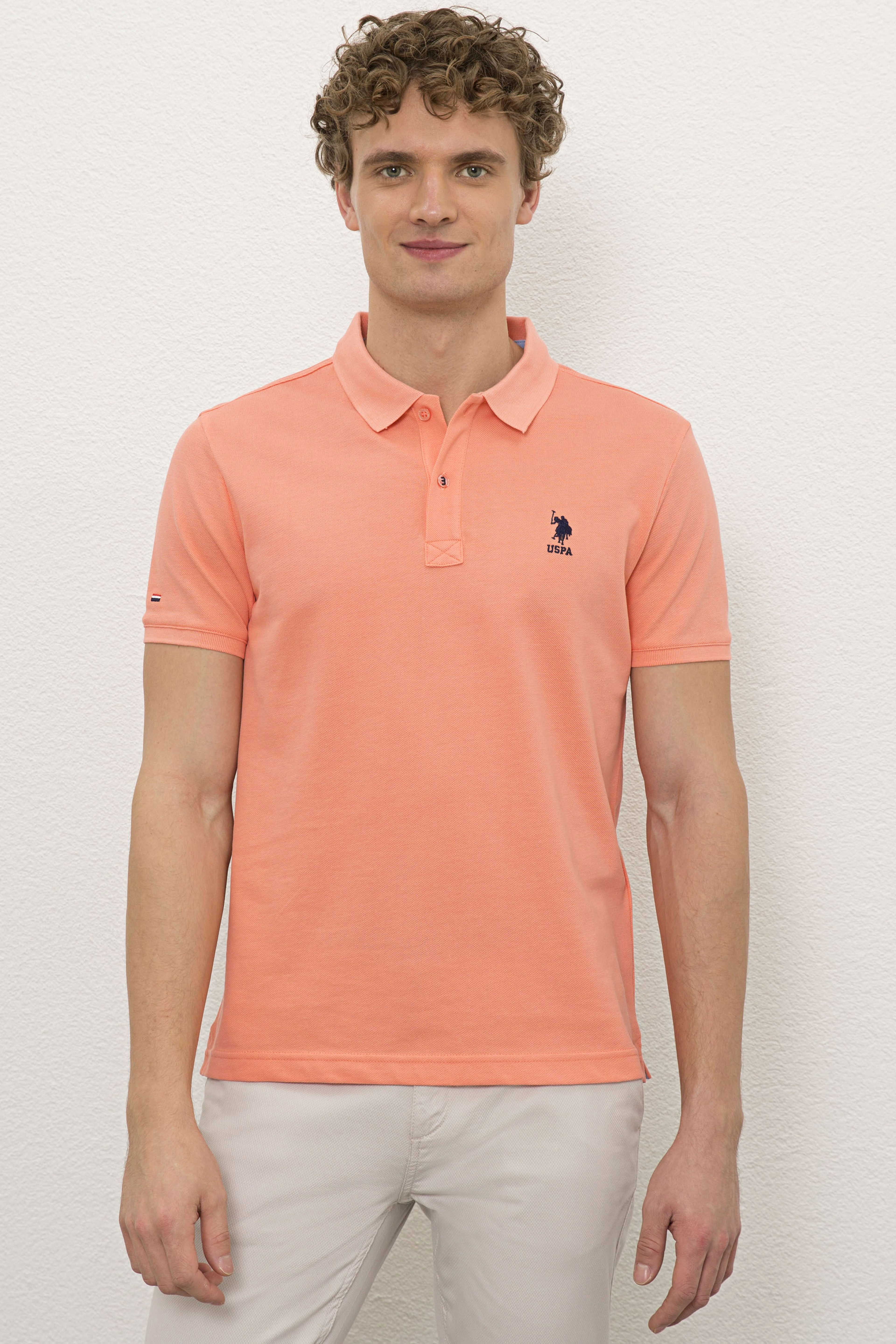 Erkek Somon Polo Yaka T-Shirt Basic