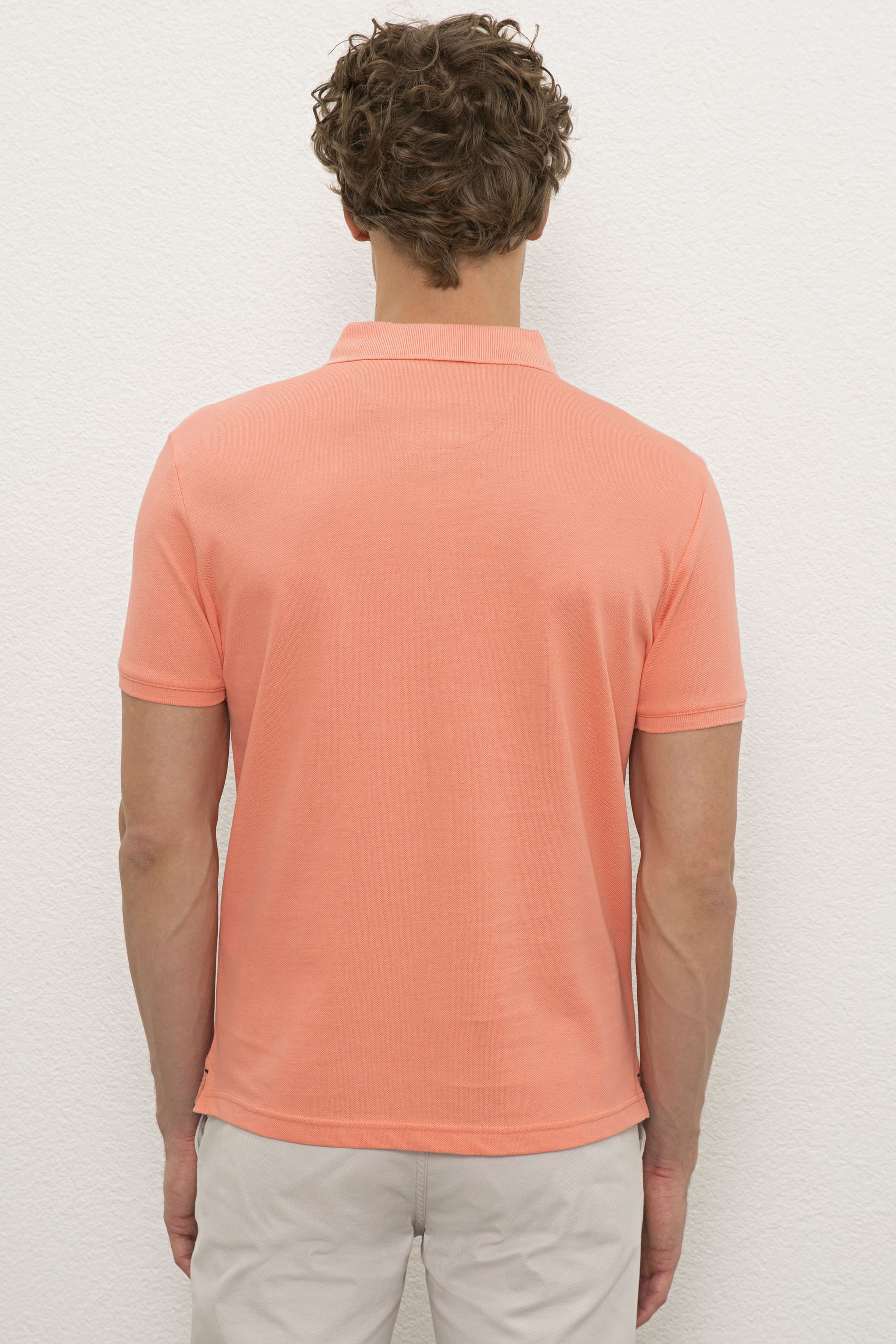 Erkek Somon Polo Yaka T-Shirt Basic - Image 3