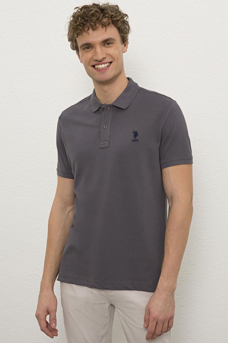 Erkek Antrasit Basic Tişört