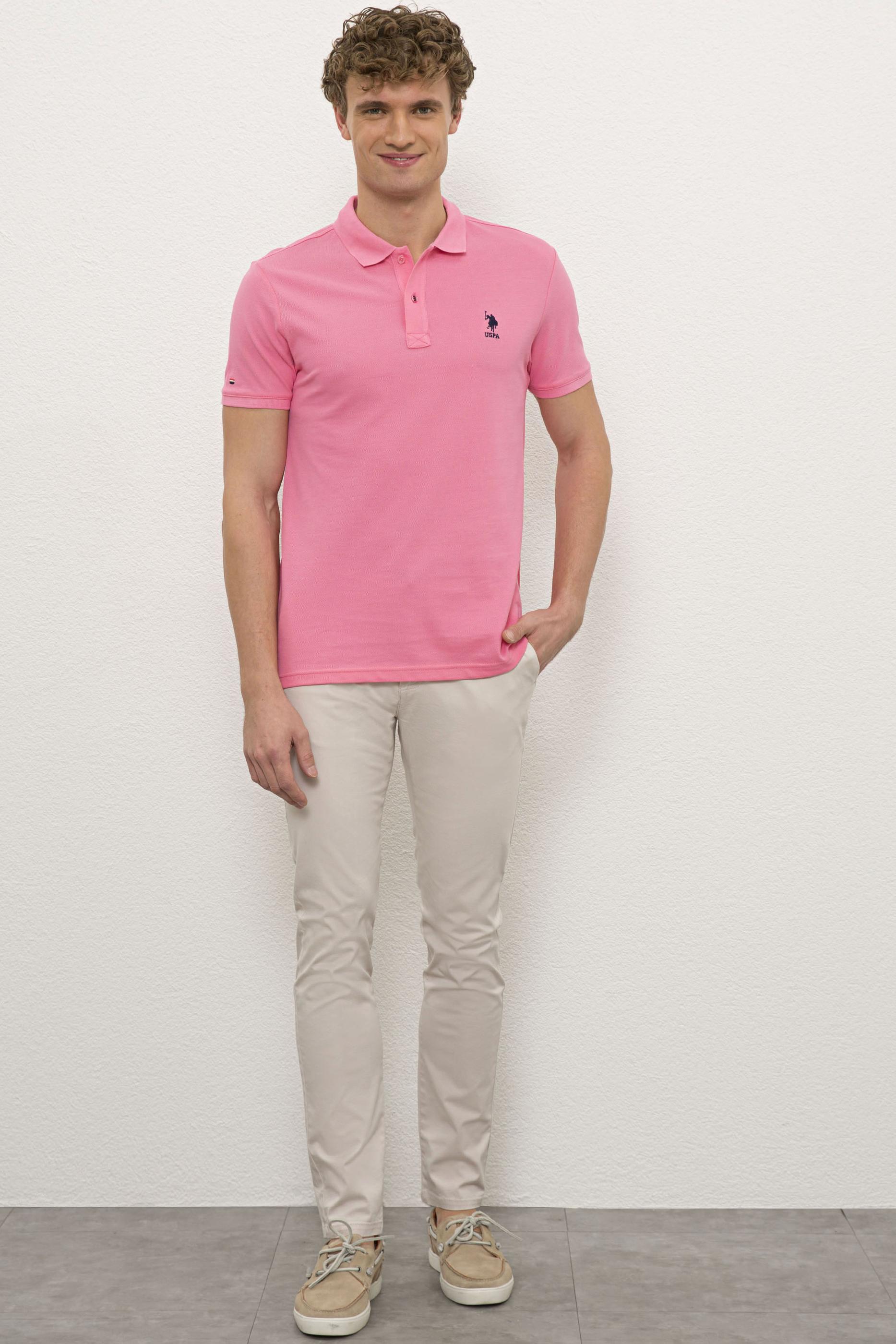 Erkek Pembe Basic Tişört