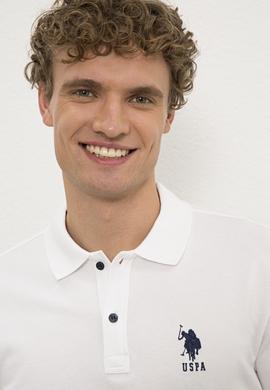 Erkek Beyaz Polo Yaka T-Shirt Basic - 50221070001