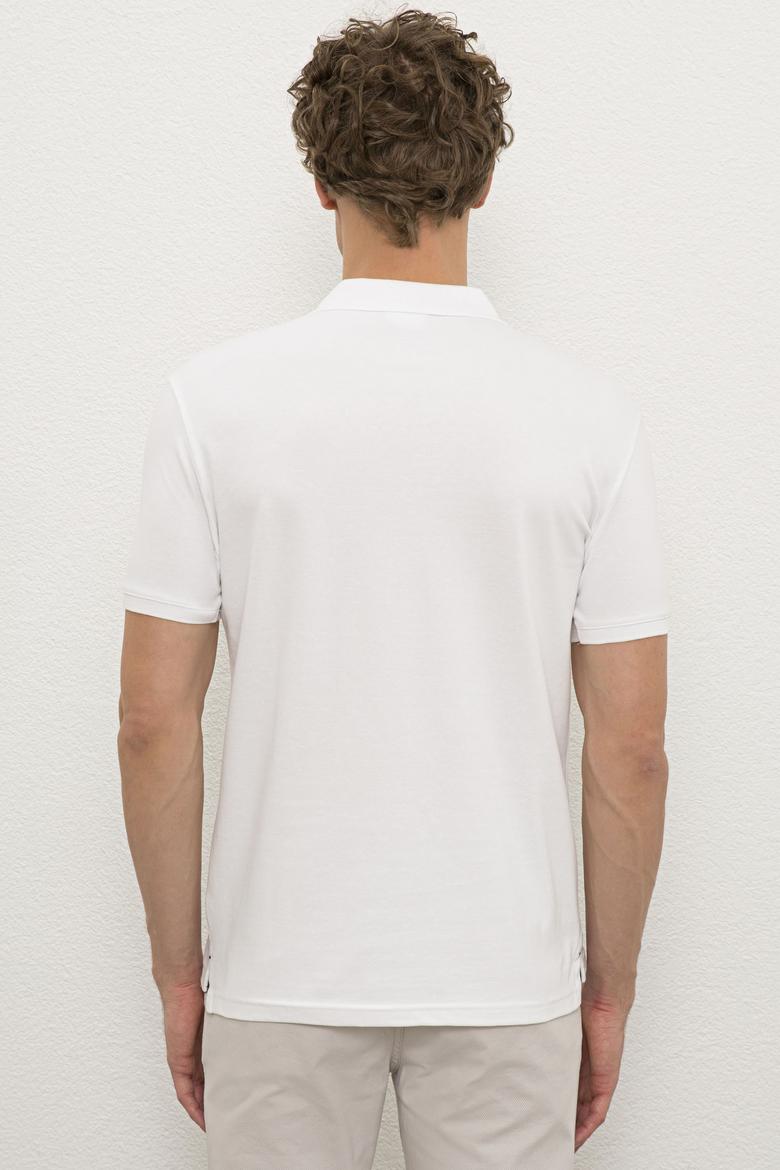 Erkek Beyaz Polo Yaka T-Shirt Basic - 50221070001