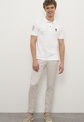 Erkek Beyaz Polo Yaka T-Shirt Basic - 50221070001