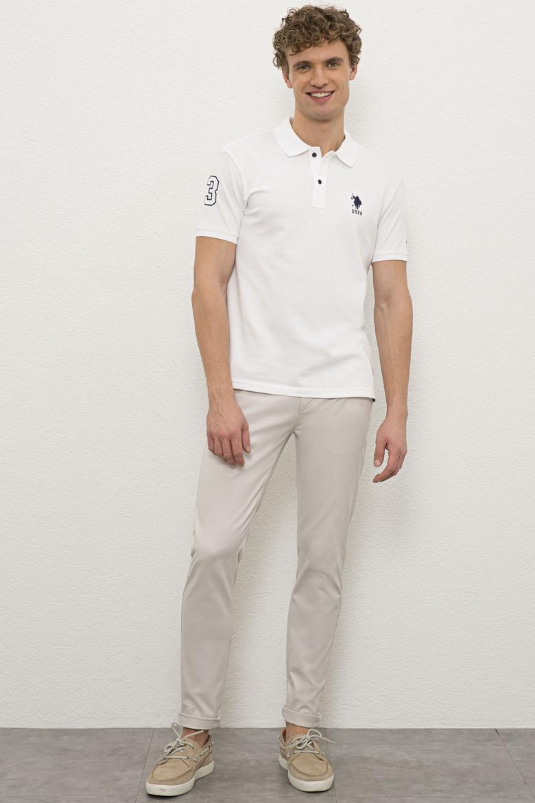 Erkek Beyaz Polo Yaka T-Shirt Basic - 50221070001