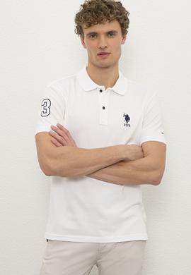 Erkek Beyaz Polo Yaka T-Shirt Basic - 50221070001