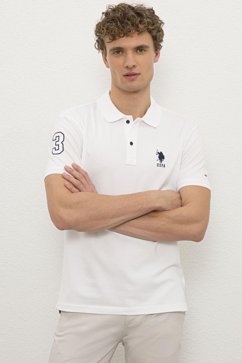 Erkek Beyaz Polo Yaka T-Shirt Basic