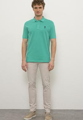 Erkek Yeşil Polo Yaka T-Shirt Basic - 50222614111