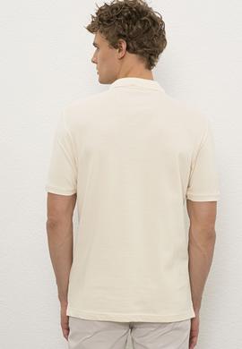 Erkek Ecru Polo Yaka T-Shirt Basic - 50222614126