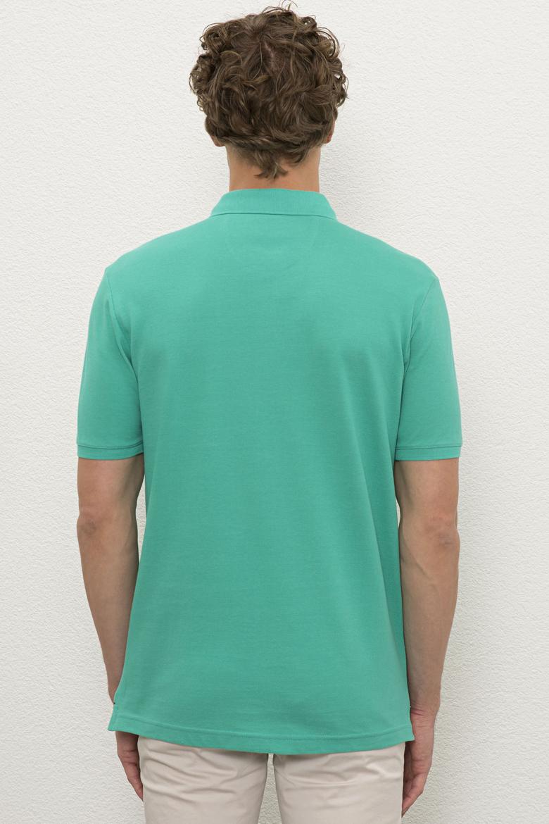 Erkek Yeşil Polo Yaka T-Shirt Basic - 50222614111