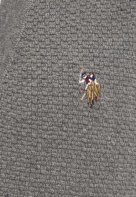 Erkek Gri Melanj V-Yaka Triko Hırka Basic - 50224887003