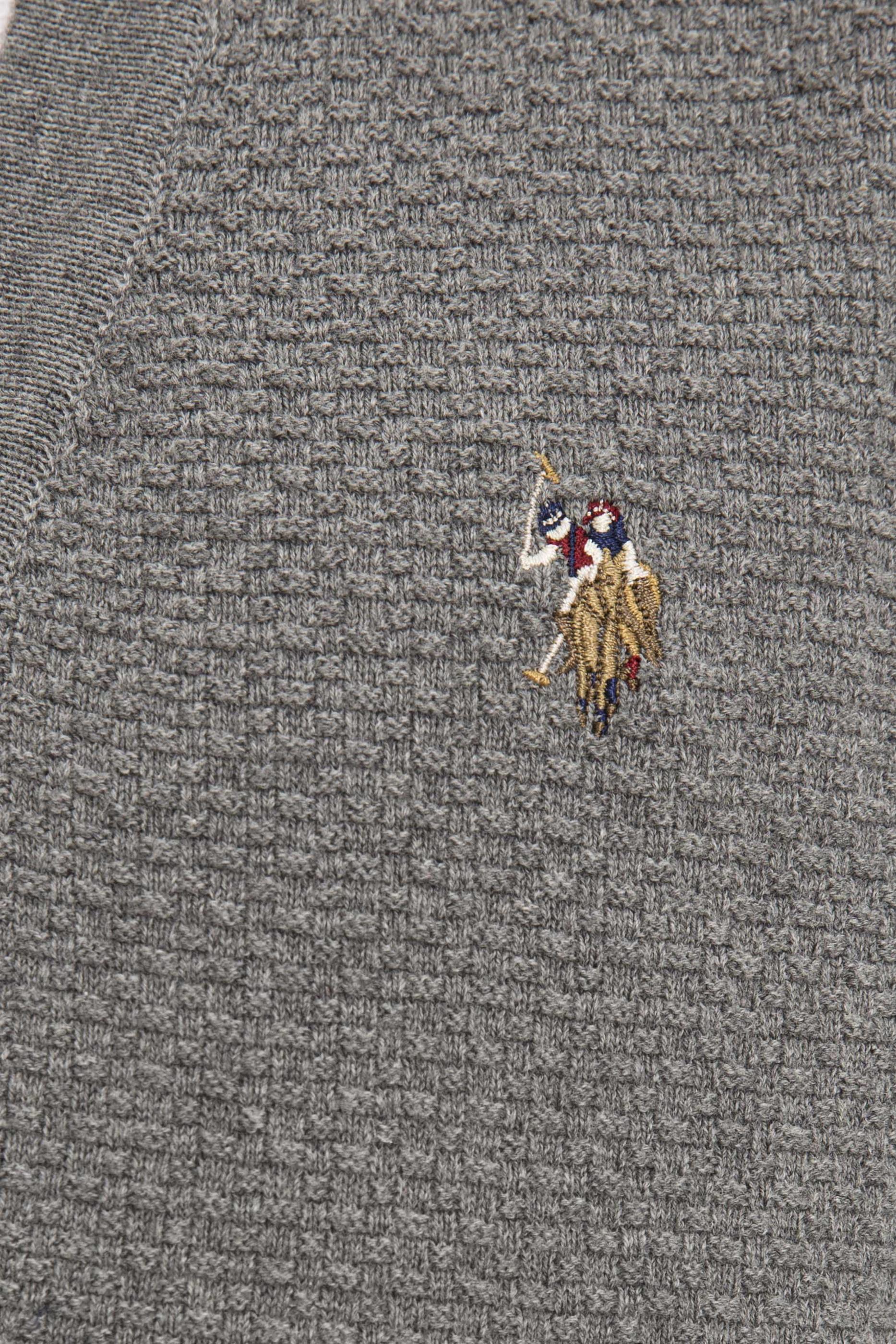 Erkek Gri Melanj V-Yaka Triko Hırka Basic