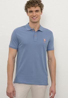 Erkek İndigo Polo Yaka T-Shirt Basic - 50221070018