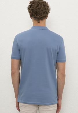 Erkek İndigo Polo Yaka T-Shirt Basic - 50221070018