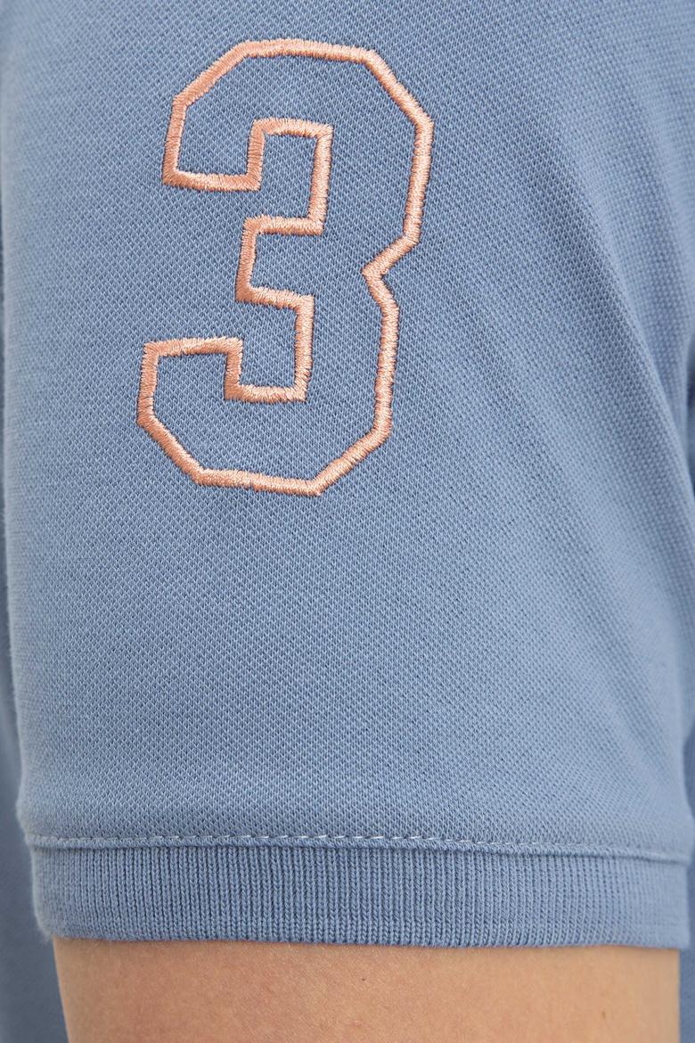 Erkek İndigo Polo Yaka T-Shirt Basic - 50221070018