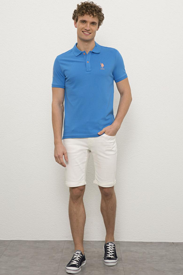 Erkek Kobalt Polo Yaka T-Shirt Basic - 50221070079