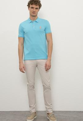 Erkek Turkuaz Basic Tişört - 50221070089