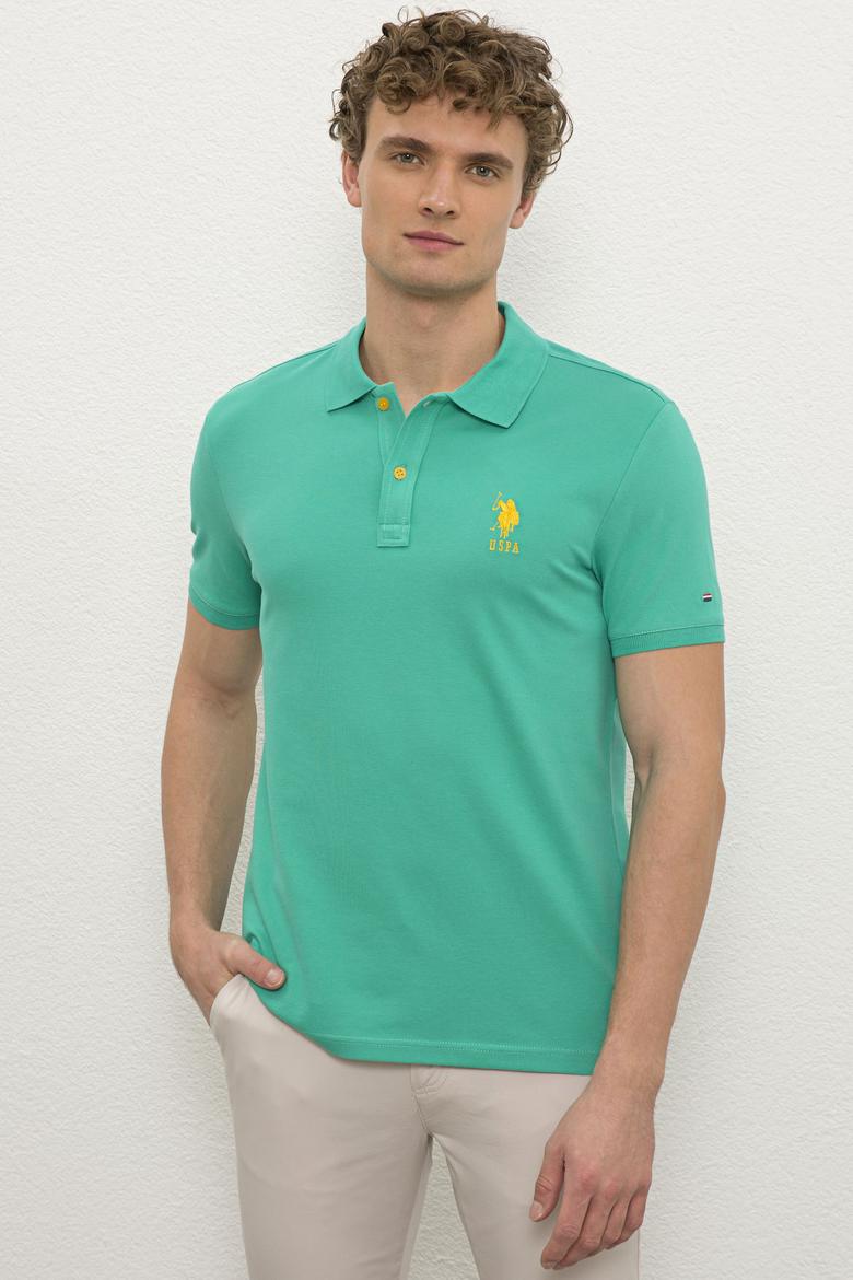 Erkek Yeşil Polo Yaka T-Shirt Basic