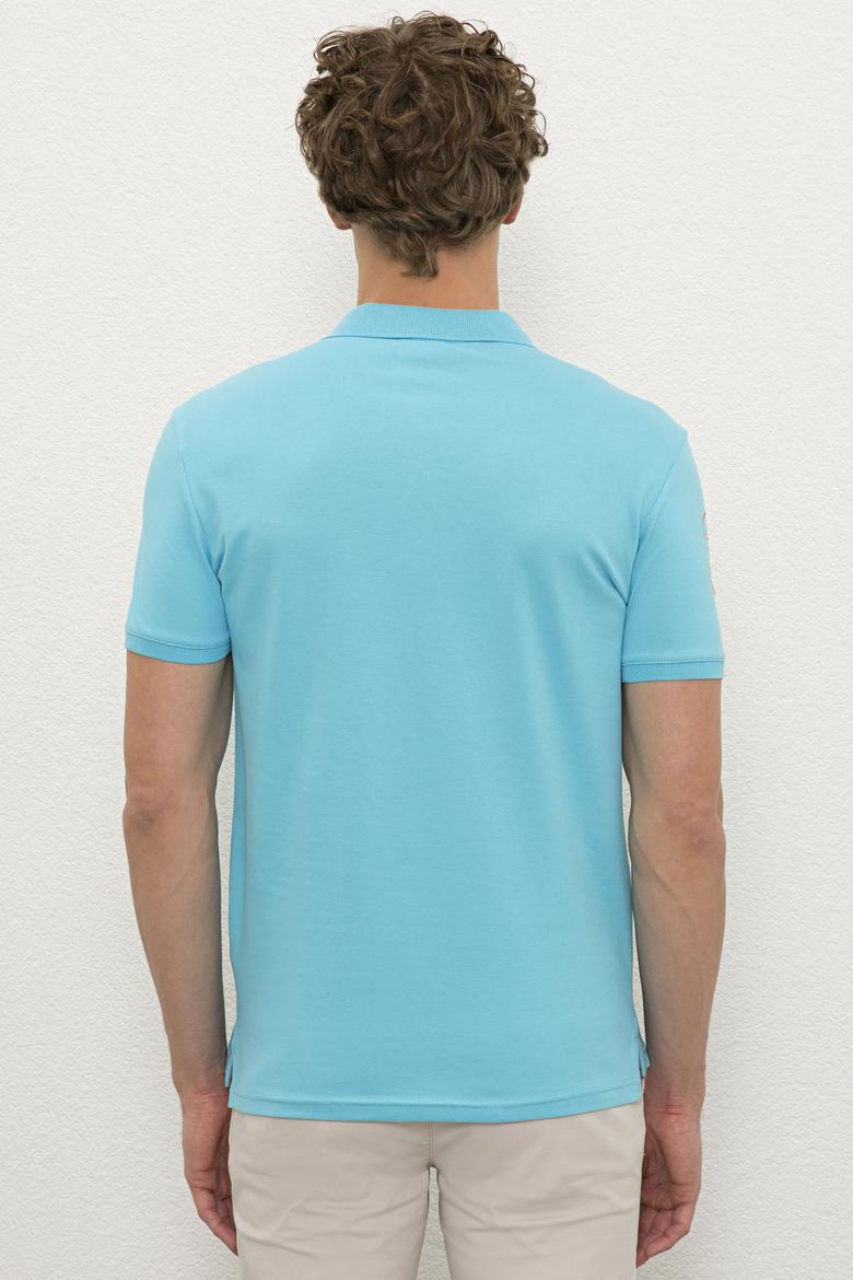 Erkek Turkuaz Basic Tişört - 50221070089