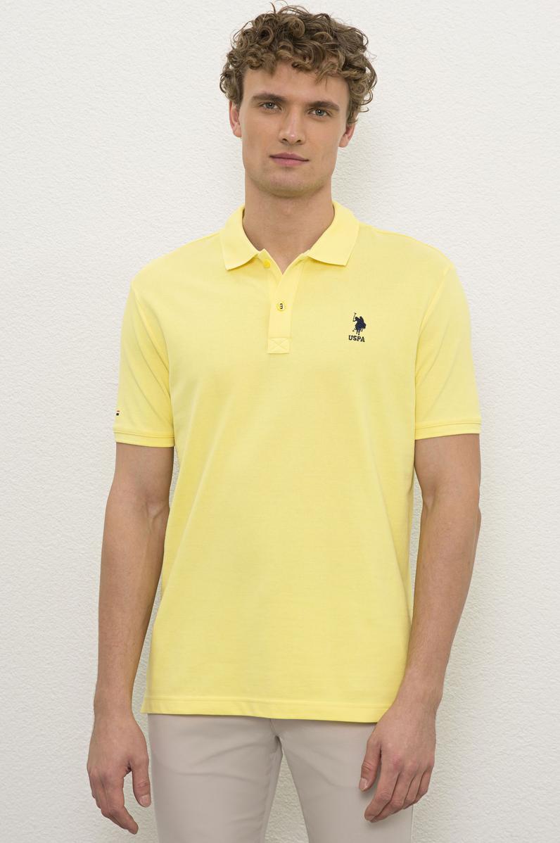 Erkek Sarı  Polo Yaka T-Shirt Basic