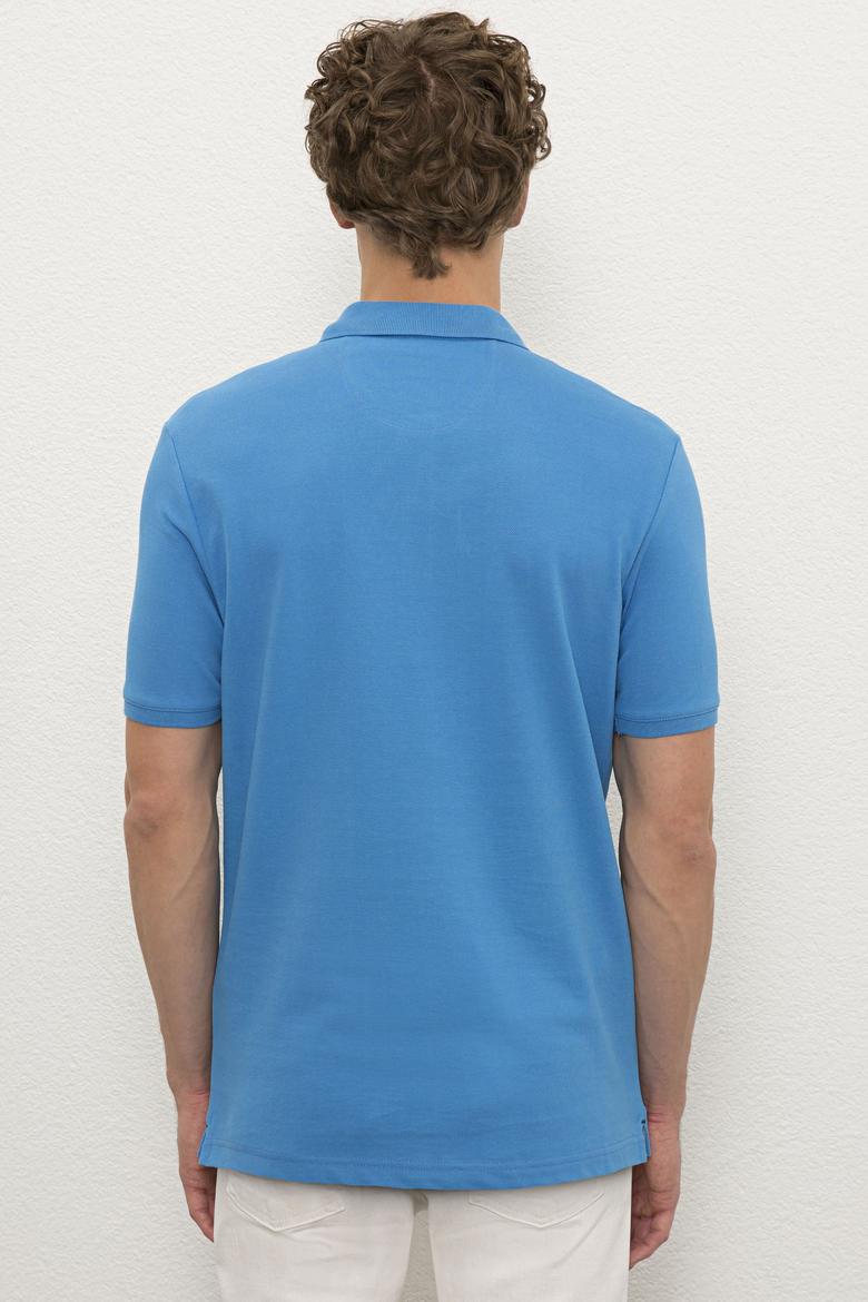 Erkek Kobalt Mavi Basic Tişört - 50222614141