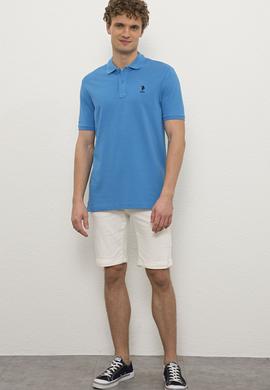 Erkek Kobalt Mavi Basic Tişört - 50222614141