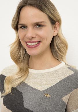 Kadın Beyaz Triko Kazak - 50225348037