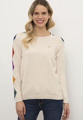 Kadın Krem Kazak - 50225385018