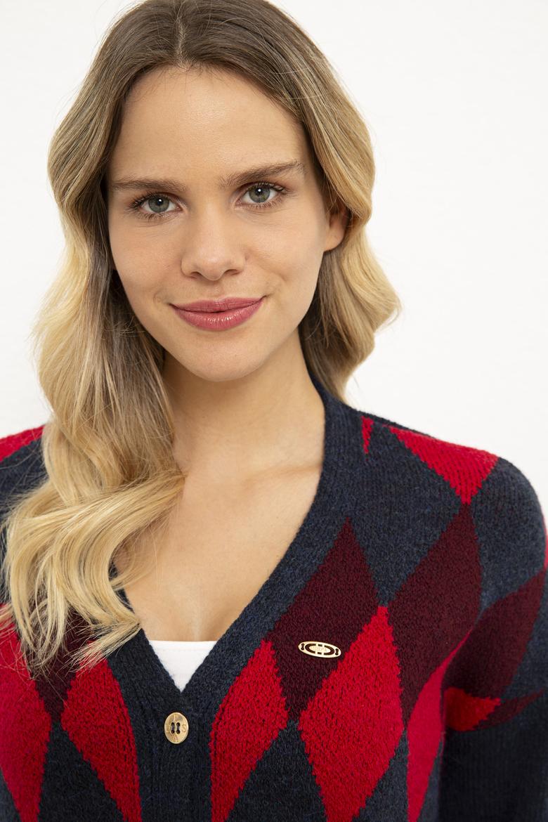 Kadın Lacivert Triko Hırka - 50225226011