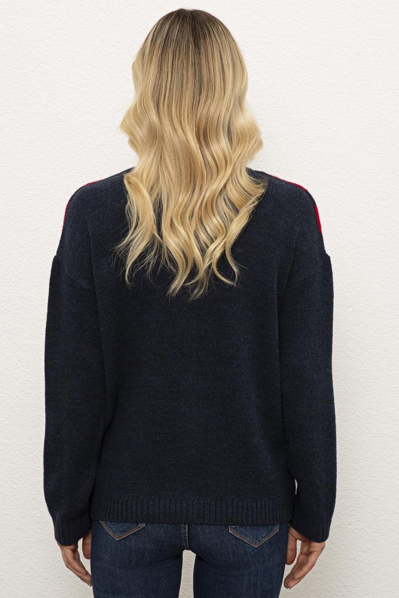 Kadın Lacivert Triko Hırka - 50225226011