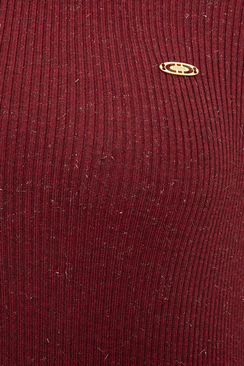 Kadın Bordo Kazak - 50223889023