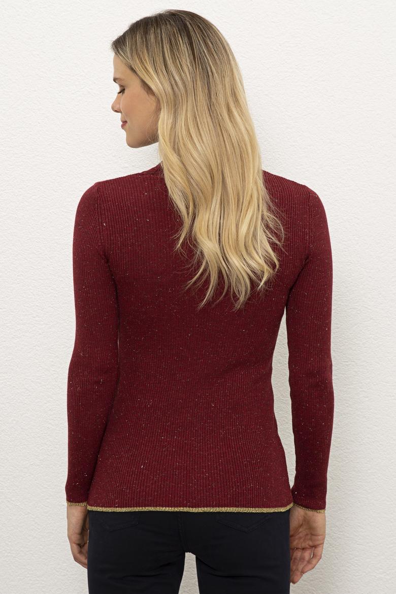 Kadın Bordo Kazak - 50223889023